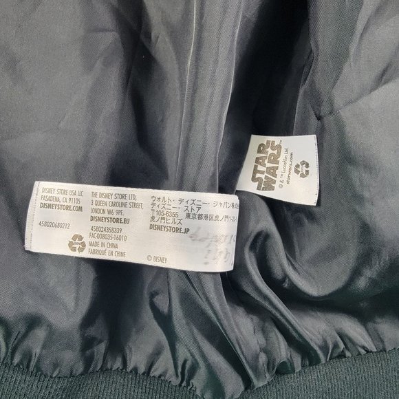 Disney Store Girls 9/10 Star Wars Jacket Black Galaxy Pink Logo Back - Picture 7 of 11